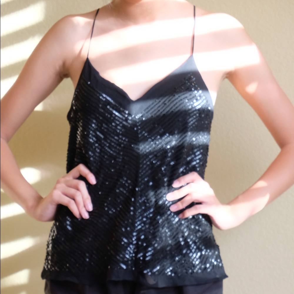Black sequence top